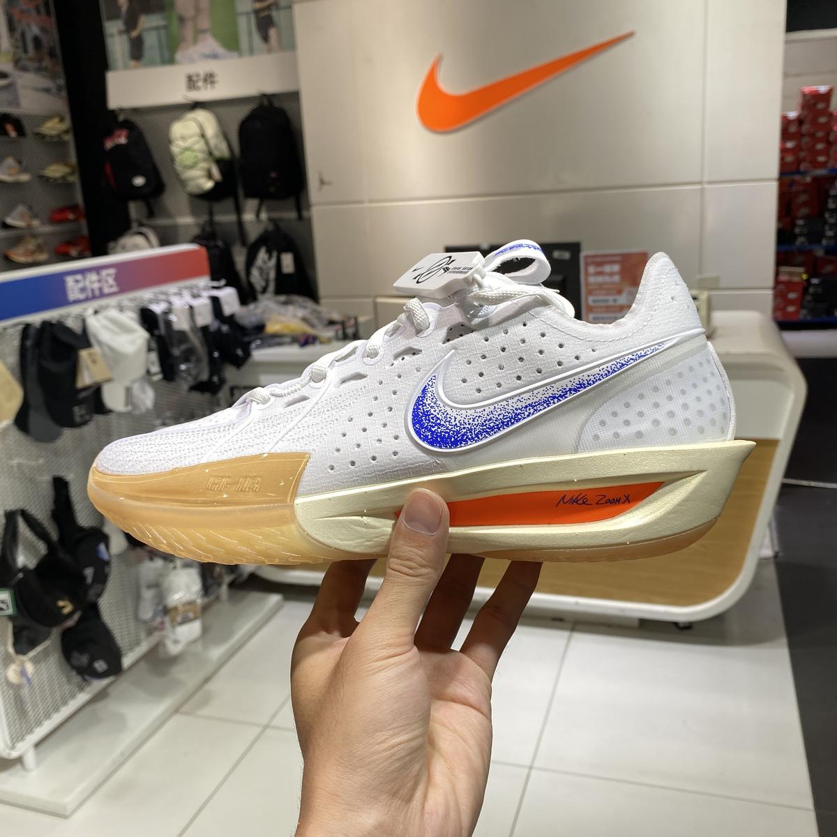 Nike耐克男鞋Air Zoom GT Cut 3白蓝橙 低帮运动篮球鞋HJ8205-100