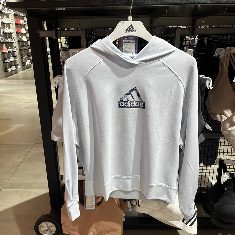 正品Adidas/阿迪达斯春季新款女子连帽印花套头卫衣IM8825 IM8826