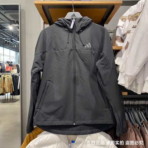 阿迪达斯男女同款连帽冲锋衣外套