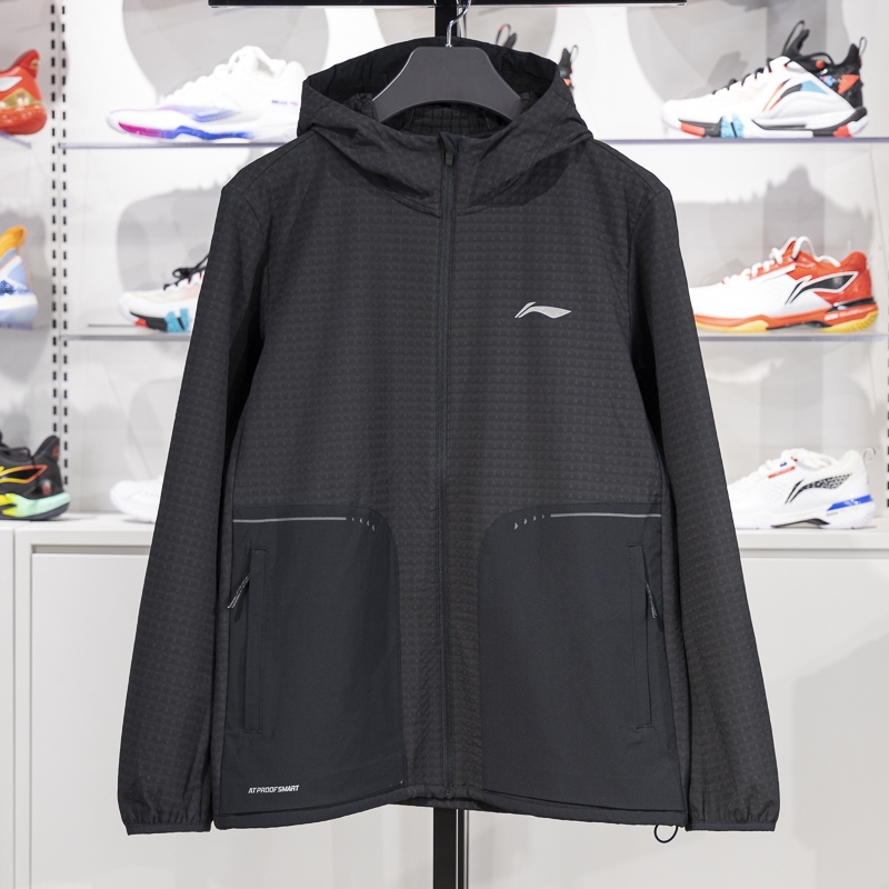 李宁运动风衣男子2023新款跑步系列加绒保暖防泼水外套AFDT623