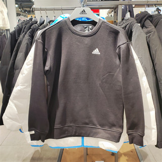 正品Adidas阿迪达斯冬季男子时尚休闲加绒运动圆领长袖卫衣IB2774