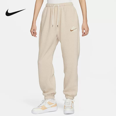 正品Nike/耐克女裤春款运动仿羊羔绒保暖束脚收口长裤FD4069-126