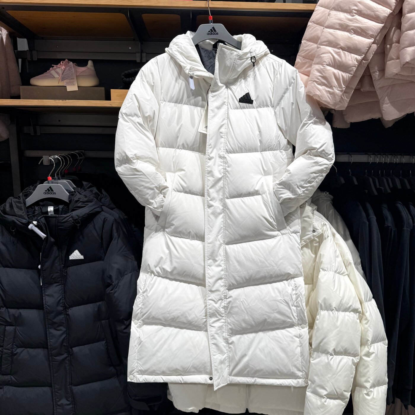 Adidas阿迪达斯男女冬季连帽长款羽绒服保暖过膝防风外套 KF6741