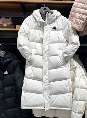 Adidas阿迪达斯男女冬季连帽长款羽绒服保暖过膝防风外套 KF6741