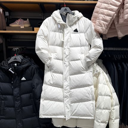 Adidas阿迪达斯男女冬季连帽长款羽绒服保暖过膝防风外套 KF6741