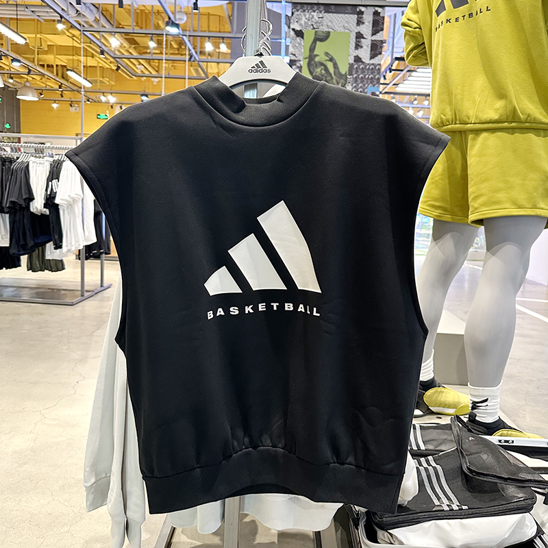 正品Adidas/阿迪达斯男女情侣休闲运动宽松无袖套头衫卫衣 IN4247