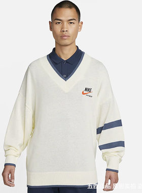 正品Nike/耐克男子NSW宽松时尚毛线衣针织复古套头衫DX0009-133