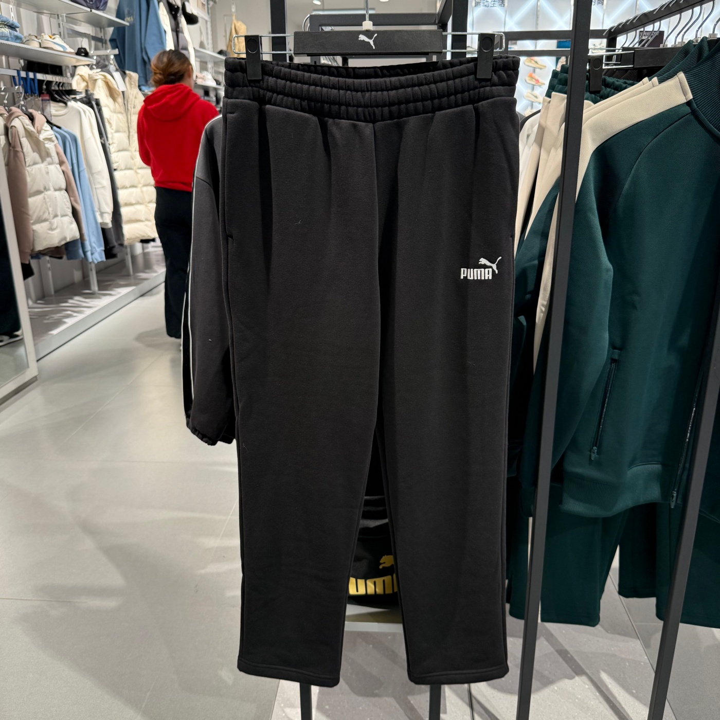 PUMA彪马保暖舒适直筒卫裤25冬季新款男休闲针织长裤 691226-01