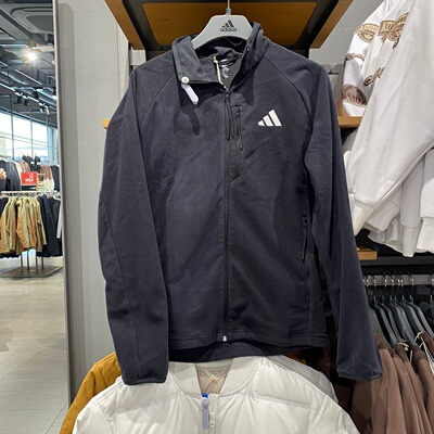 Adidas阿迪达斯男女抓绒保暖防风秋冬复古休闲夹克立领外套KF5212