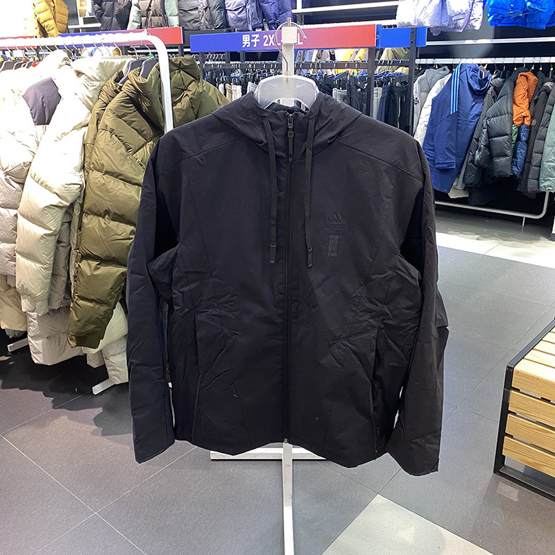 正品Adidas/阿迪达斯新款男连帽加绒宽松训练运动休闲外套IX4287