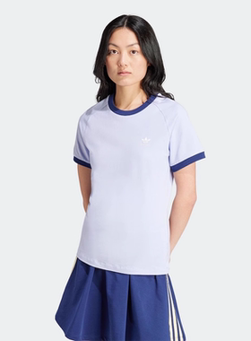 正品Adidas/阿迪达斯春新款女子三叶草圆领休闲短袖IX1916 IN4110