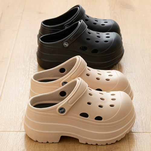 Пляжные летние нескользящие высокие слайдеры на платформе, тапочки