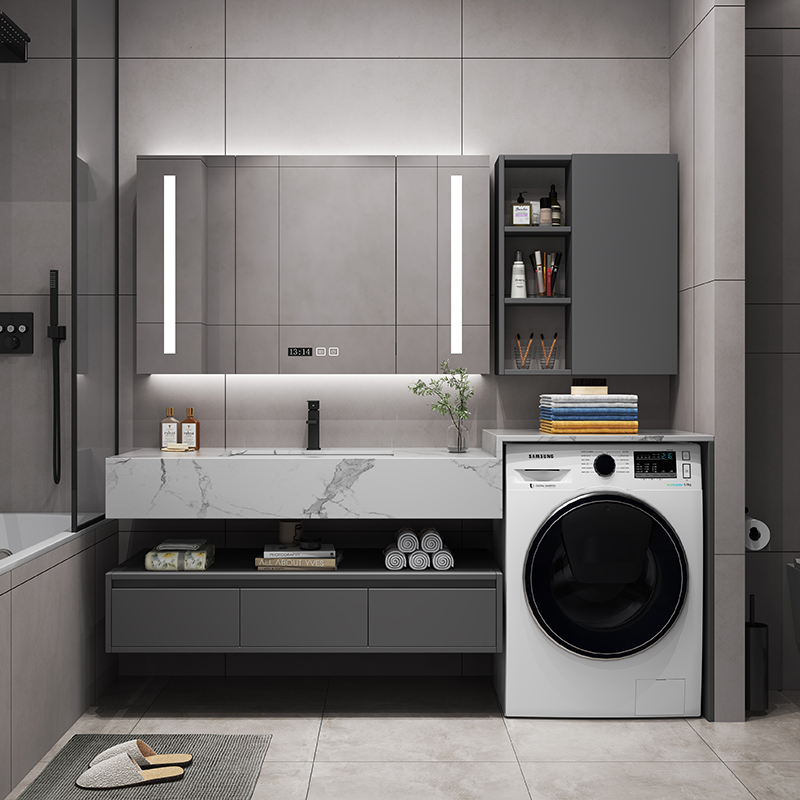 岩板洗衣机一体阳台组合现代简约