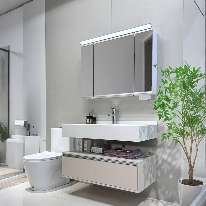 美伦艾特日式大收纳实木浴室柜组合抽屉洗漱手脸台岩板热弯一体盆,家装主材,浴室柜组合,淘宝优惠券,粉丝福利购,淘宝优惠卷