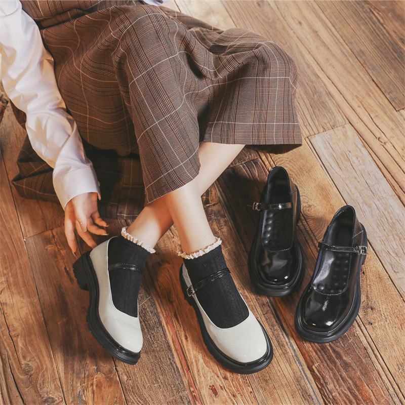 斯乐图新款玛丽珍鞋文艺女鞋子真皮jk制服鞋日系学院风增高小皮鞋|msdalam kategori Kasut wanita, kasut rendah - dari Buy2taobao.com untuk memberikan perkhidmatan ejen Taobao profesional membeli