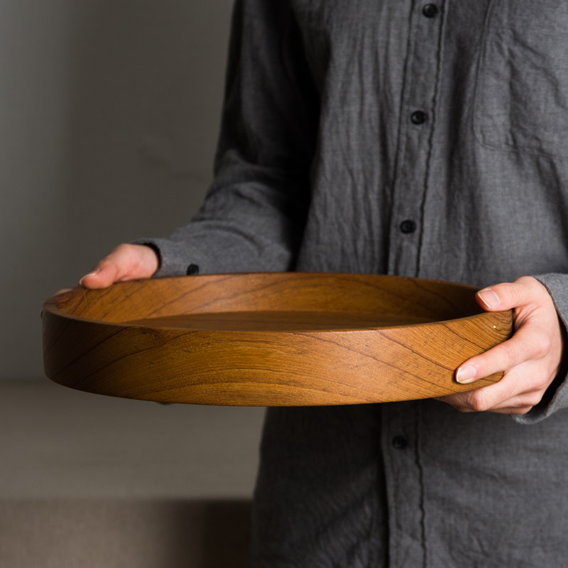 手作木器 柚木托盤果盤茶盤日式創意家用面包水果整木實木圓盤子在類目 餐飲具, 餐具, 果盆/果盤/果籃中 - 來自Buy2taobao.com提供專業的淘寶代購服務