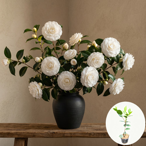 【雪塔】福建茶花苗重瓣多色勤花品种阳台庭院盆栽易活绿植花卉