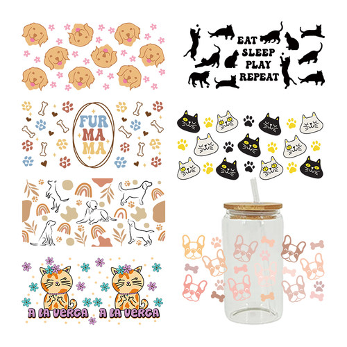 新款卡通印花热转印杯贴水晶标 logo图案 23cmX11cm现货批发D7695