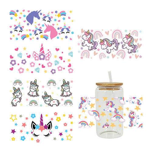 新款卡通印花热转印杯贴水晶标 logo图案 23cmX11cm现货批发D2468