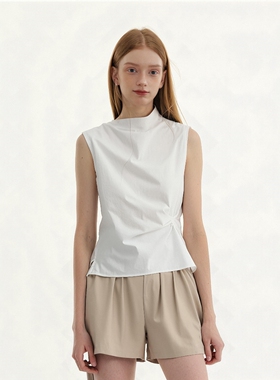 BOOM设计感小众不规则扭结收腰显瘦无袖背心上衣女