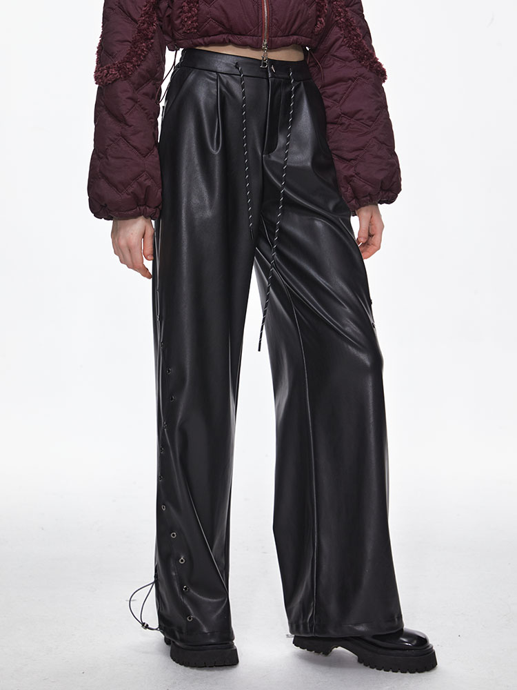 直筒裤赵昭仪同款薄绒阔拖地高腰