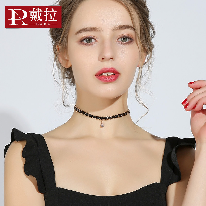 戴拉 蕾丝气质颈链choker颈带女 韩国版短款简约锁骨链项链颈圈
