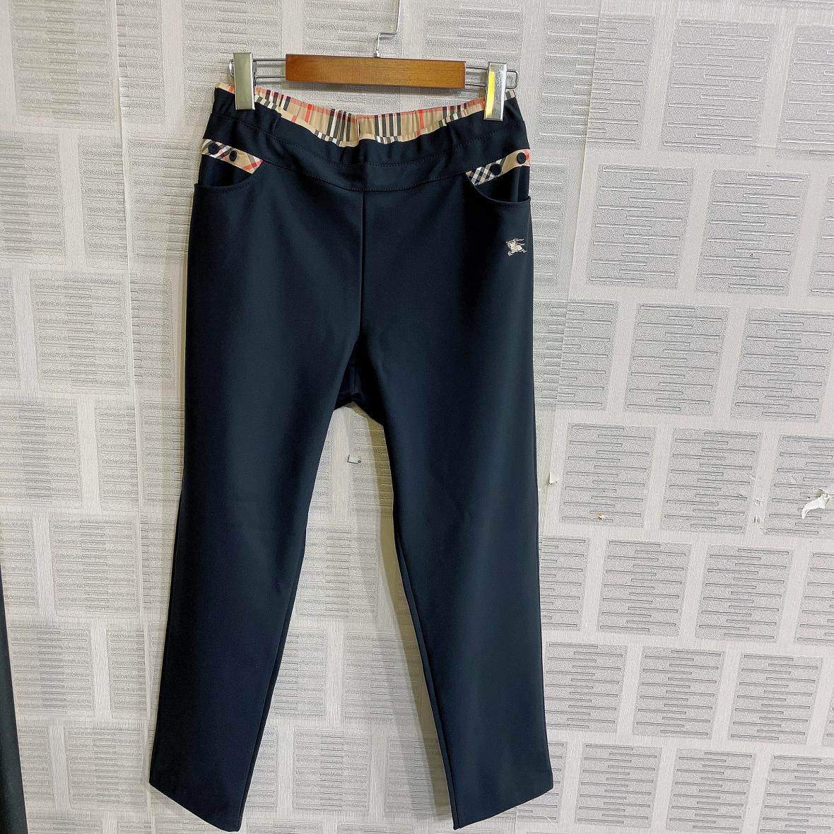 现货韩国东大门女装春秋季弹力格子包边直筒口袋妈妈裤女士正装裤