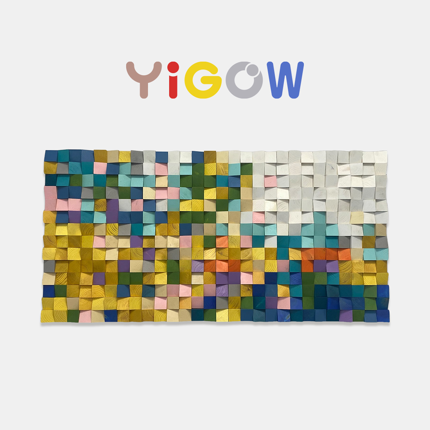 马赛克立体手工木块实物装置画现代简约入户玄关装饰画样板间挂画图片