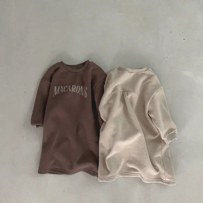 中长款女童卫衣裙秋冬季儿童抓绒上衣宝宝长袖T恤小女孩打底裙子