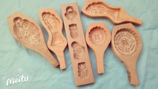 手工蒸馒头模子饽饽年糕面食糕点南瓜饼桃酥木质面点烘焙模具卡子