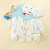 全棉纯棉婴儿连体衣男女宝宝早产儿蝴蝶衣低体重新生儿哈衣爬服