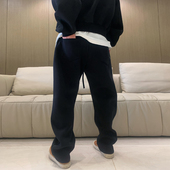 纯色潮流弯刀裤 Hello鸡爷 抽绳厚重冬卫裤 男韩版 500克重磅运动裤