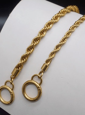 包包链条高档单买鎏金磨砂感腋下背斜跨带适用于Tb小金砖小包