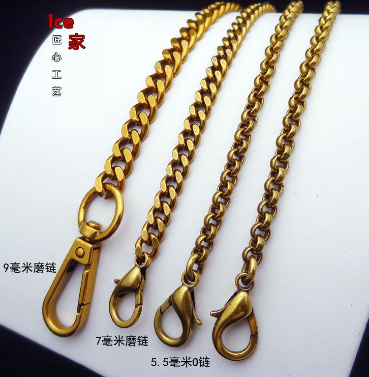 单肩斜跨不易掉色铜链条