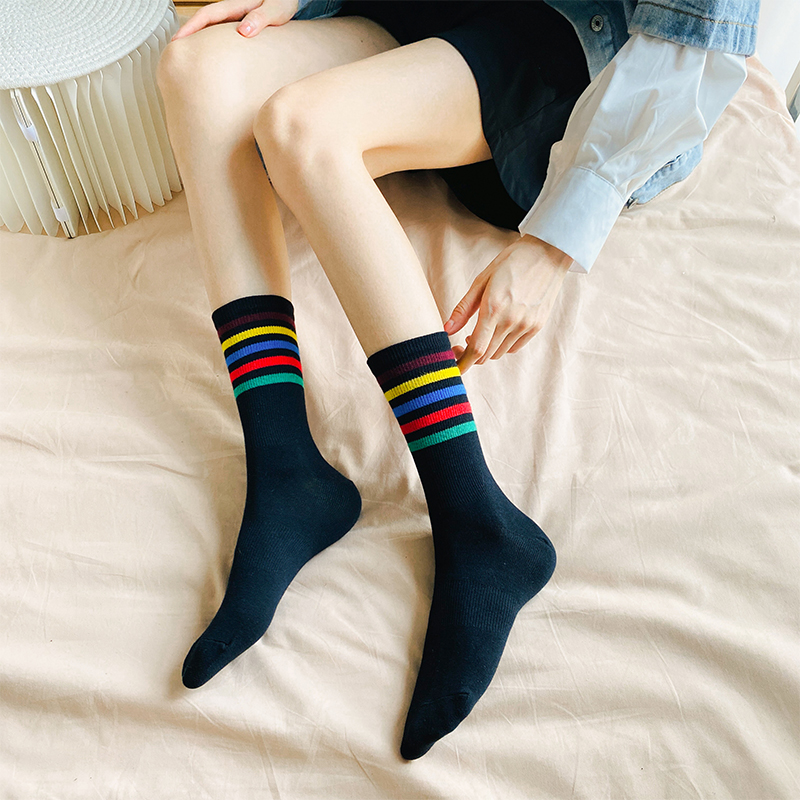 其他透气女纯棉中筒袜