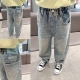 洋气百搭裤 口袋刺绣 儿童宝宝春秋季 浅色软牛仔裤 子潮 男童春装