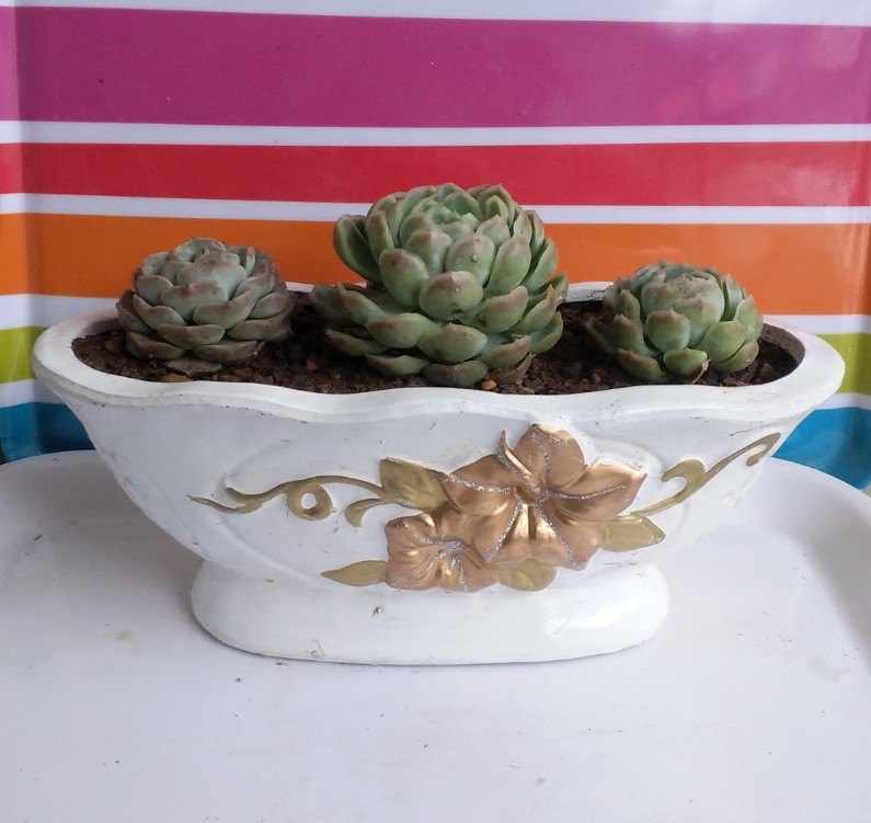 库存清仓尾货处理陶瓷浮雕花纹椭圆高脚花盆家居绿萝松榕柏景观盆