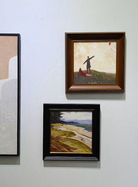 现代简约中古风客厅装饰画沙发背景墙挂画横厅挂画抽象艺术
