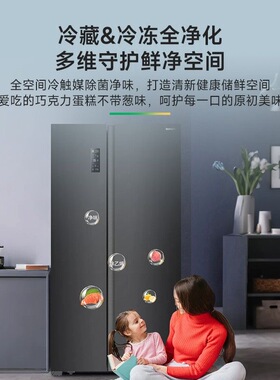 容声冰箱家用550升双开门对开门大容量冷藏冷冻超薄BCD-550WKS1HP