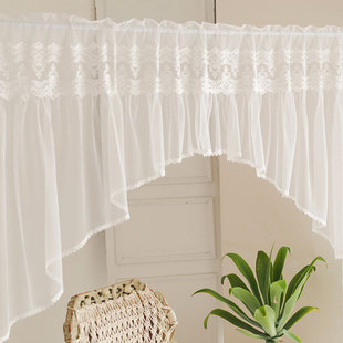 韩式蕾丝时尚高档拱形小挂帘飘窗装饰小窗帘 厨房隔断 卫生间门帘