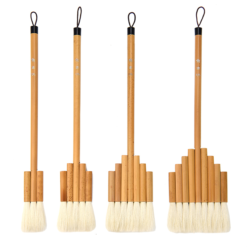 鱼木玩竹杆岩彩渲染背景底纹笔