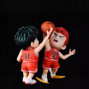 灌篮高手 SD真香社 流川枫樱木花道 跳球 Q版 场景 模型 盒装手办