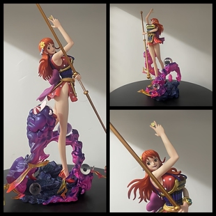 海贼王手办 LX鬼岛武士娜美 战斗天候棒场景雕像桌面模型公仔摆件