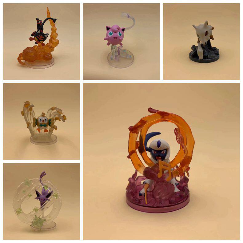 神奇宝贝 口袋妖怪 6款招式小精灵 雷 火 月亮 伊布 皮卡丘 盒蛋