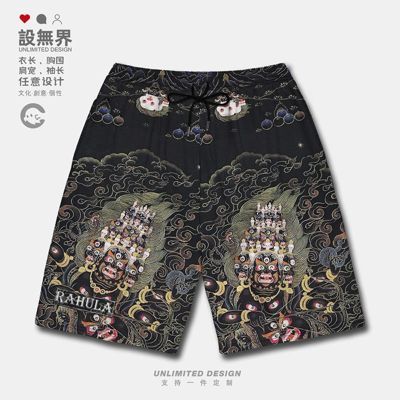 唐卡忿怒莲师金刚力士惹呼拉短裤