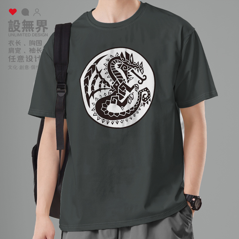 龙纹图MonsterHun纯棉短袖T恤
