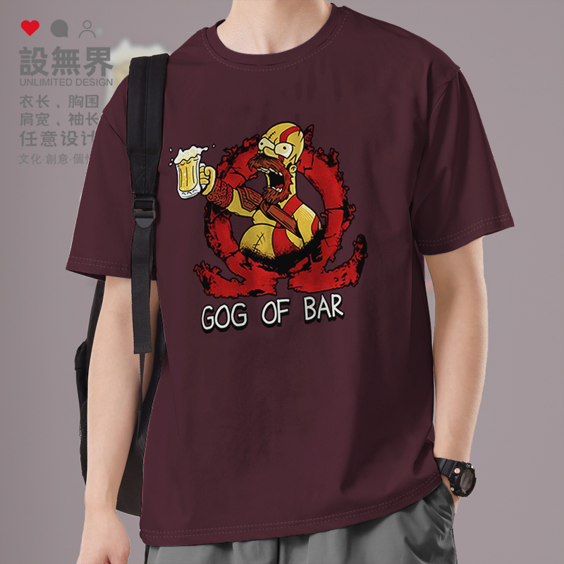 动画片卡通人物酒吧干杯图案T恤