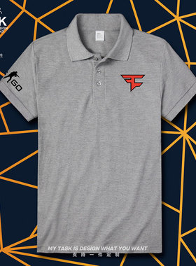 CSGO职业战队豪门FAZE队服翻领polo衫游戏电竞体恤潮0001设 无界