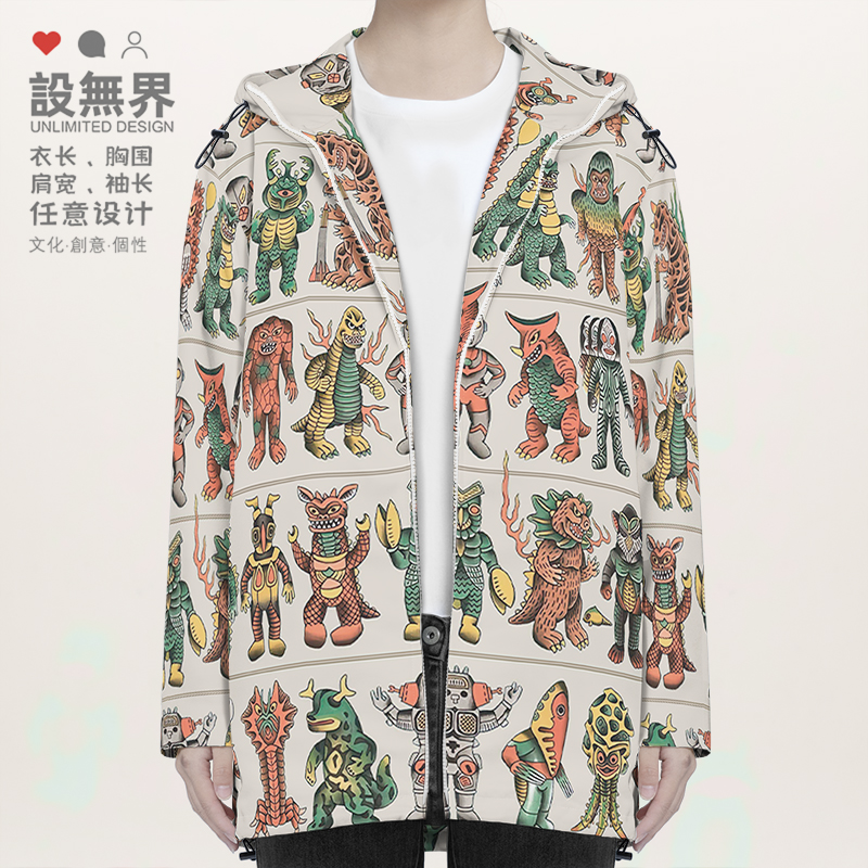 外星怪兽浮世绘超人卡通人偶夹克