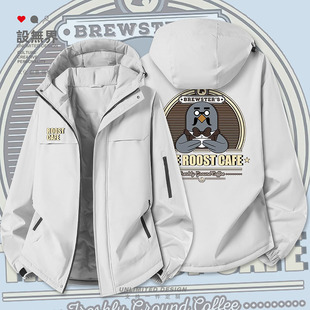 动物森林游戏周边鸽子布鲁斯特咖啡厅logo加厚棉服男女潮设 无界